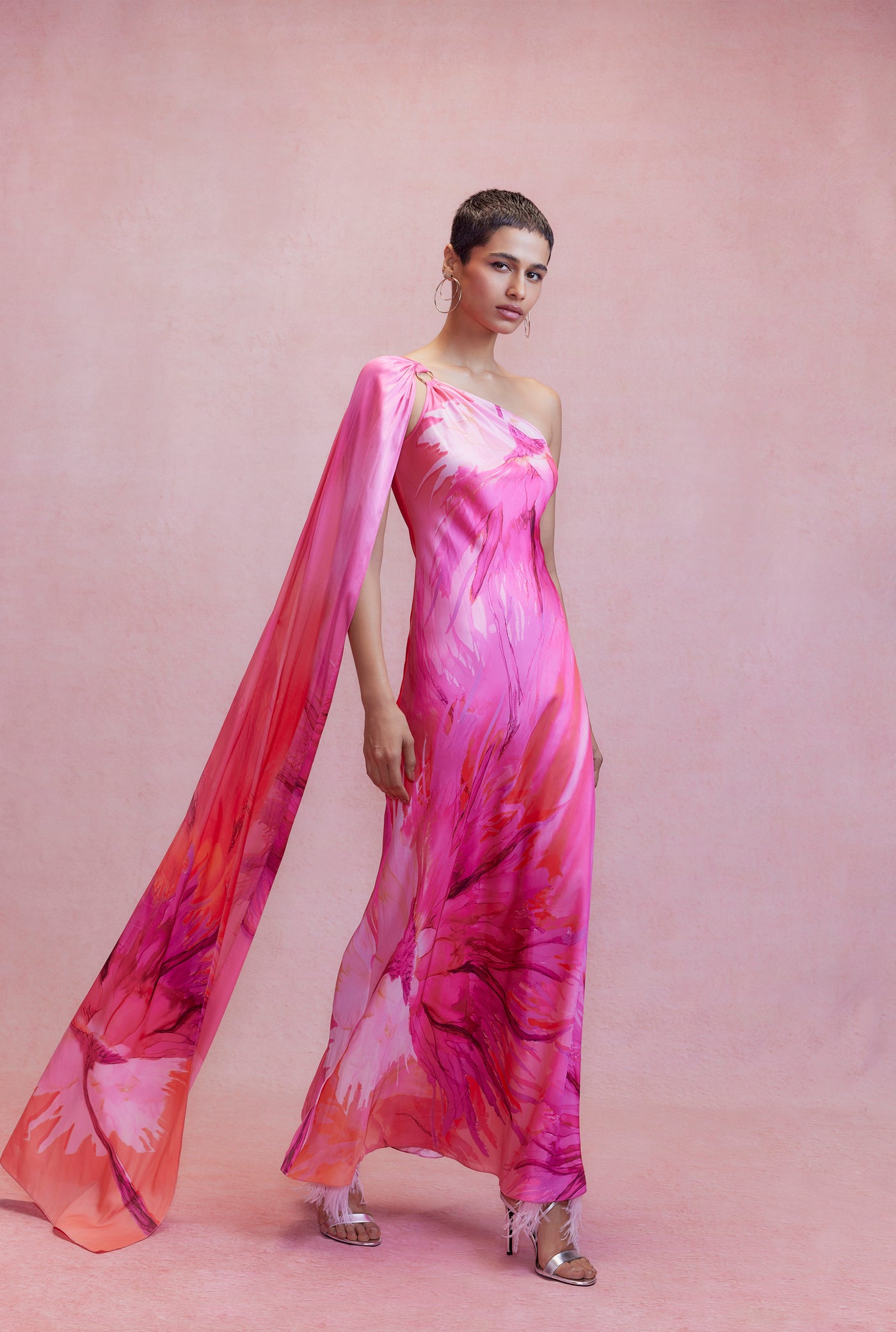 hemant and nandita one shoulder dress Aura One Shoulder Maxi Dress