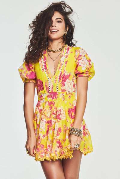 Auril Plunged Short Dress