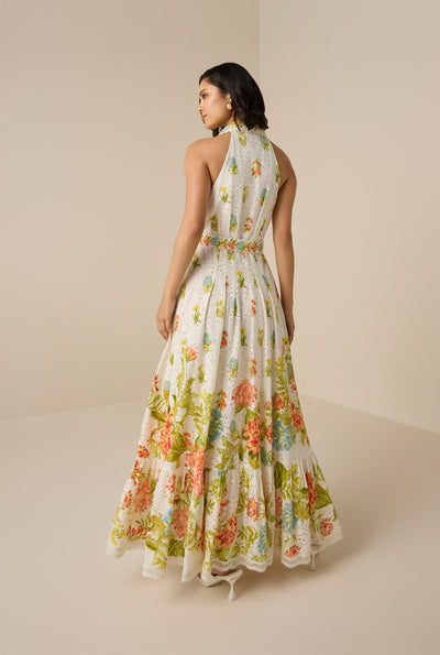 Dhun Collar Long Dress