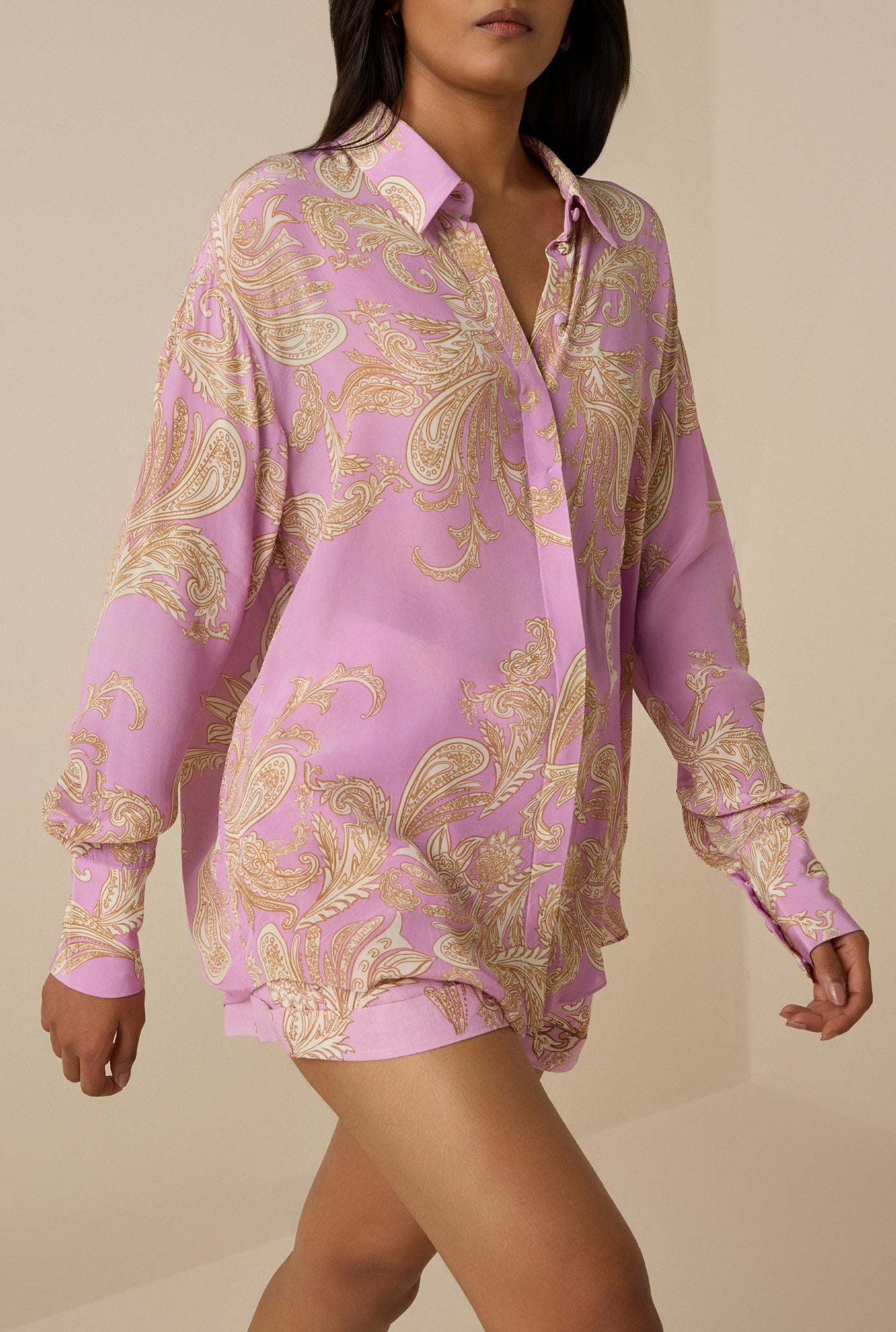 Jiah Crepe Oversized Shirt