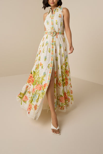 Dhun Collar Long Dress