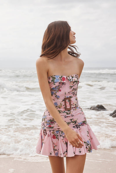 Livia Tie Up Short Dress