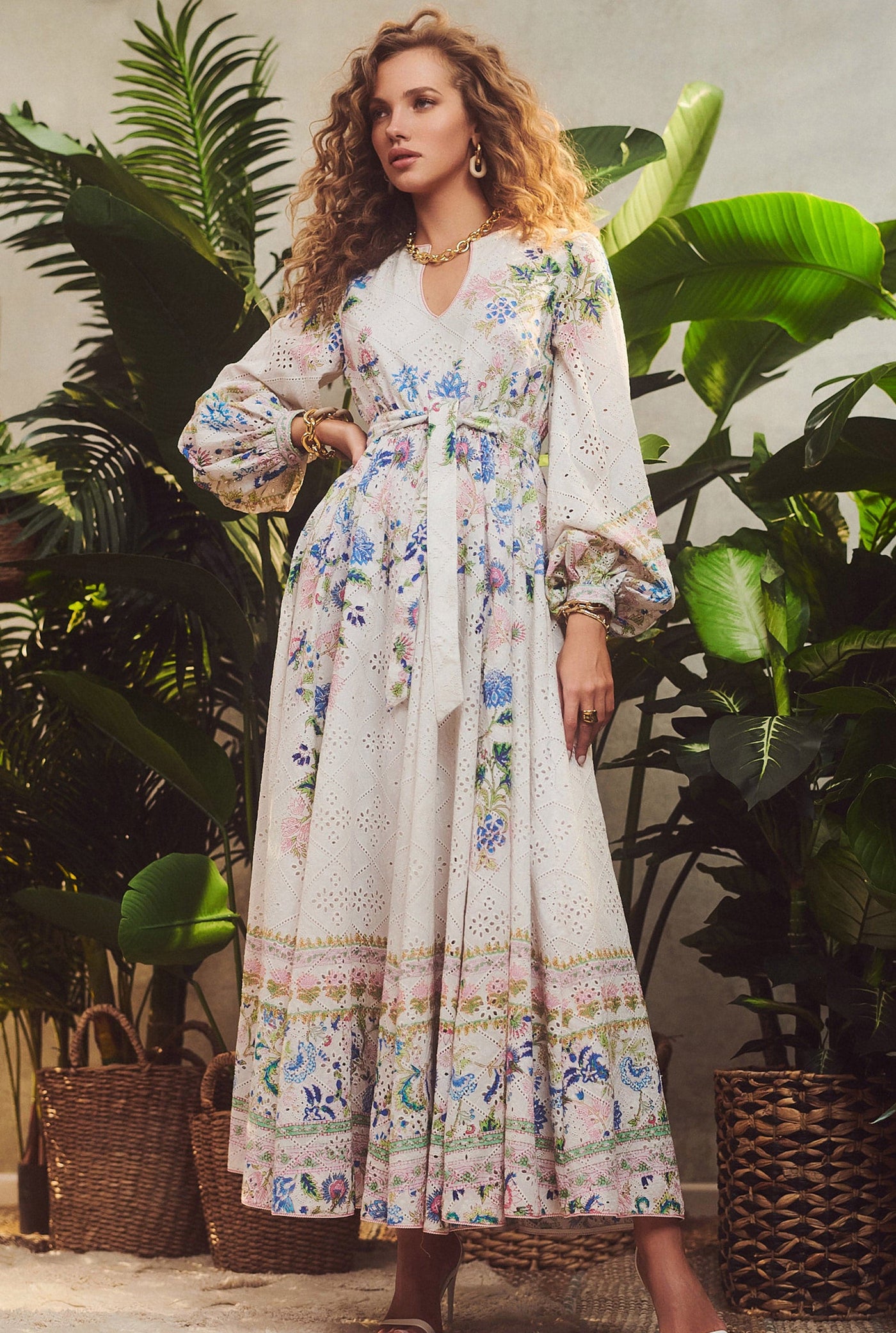 Rhea Long Tie Up Dress