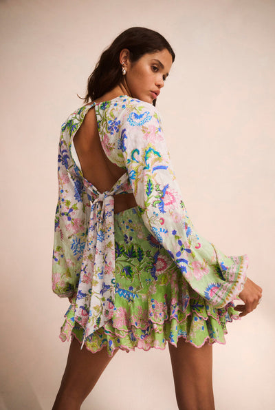 Rhea Plunged Floral Short Dress For Women Hemant And Nandita