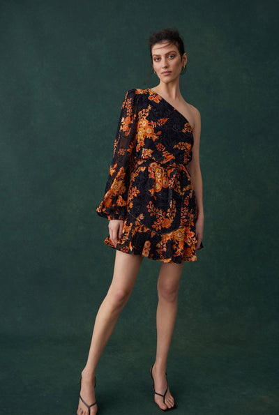Alia Floral One Shoulder Short Dress
