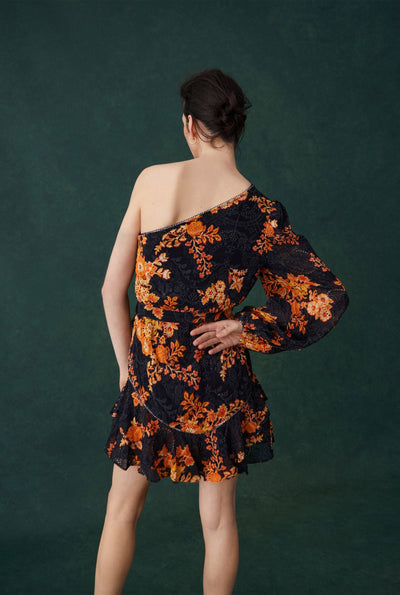 Alia Floral One Shoulder Short Dress