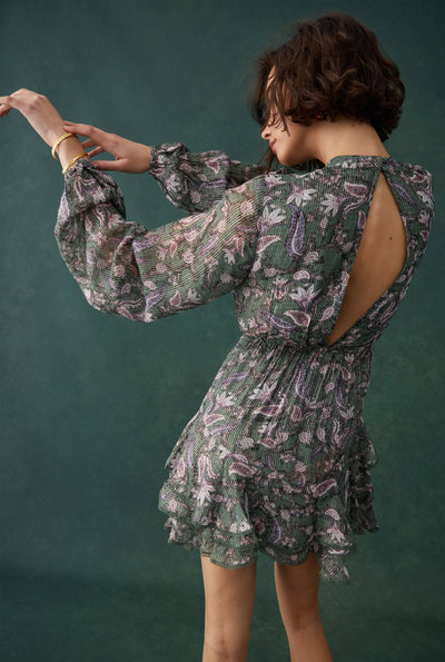 Lisa Short Dress. Green Short Dress For Women Hemant and Nandita