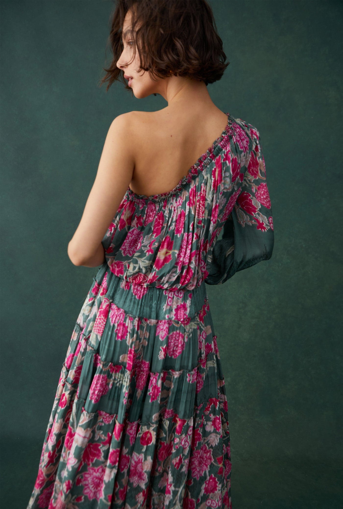Sabi Floral Midi Dress For Women Hemant & Nanditaa