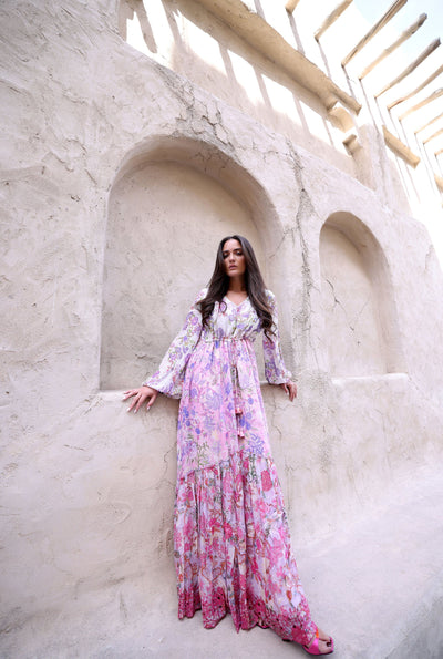 Taya Floral Maxi Dress For Women Hemant And Nandita