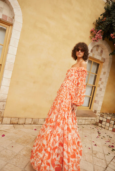 Bela Off Shoulder Long Dress For Women Hemant And Nandita