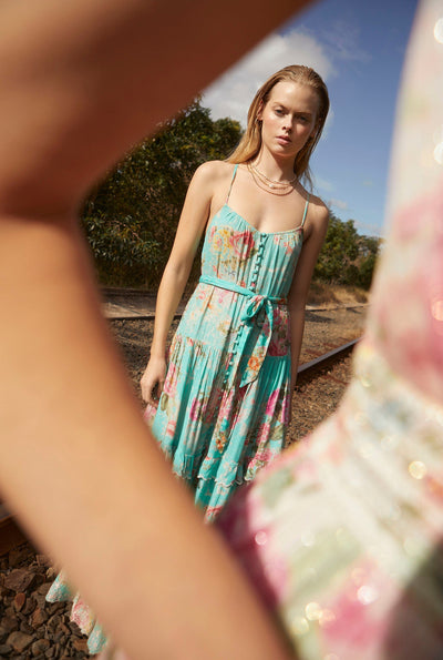 Anka Long Tie Up Dress