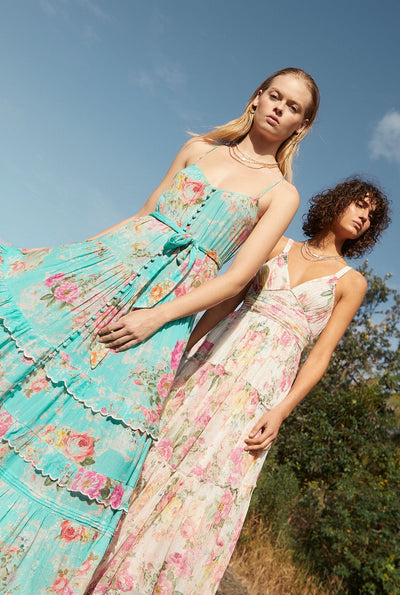 Anka Long Tie Up Dress